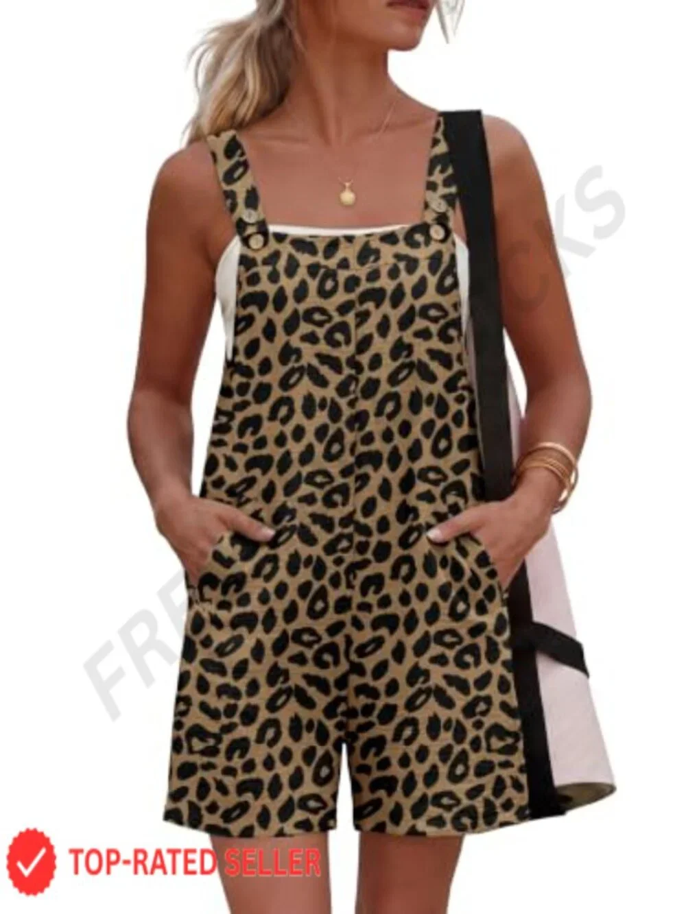 Boho Loose Fit Sleeveless Short Jumpsuit Romper Vacation Outfit